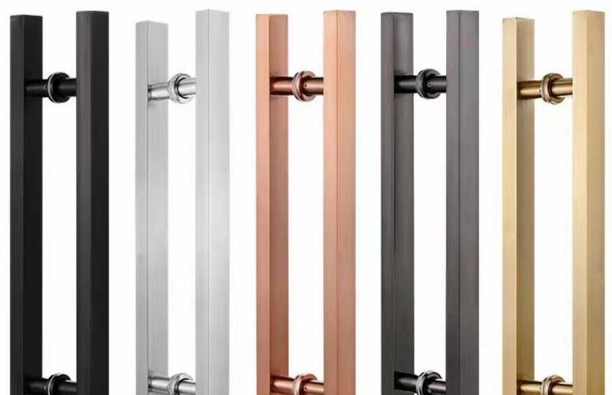 Original product photo of round and square door pulls in available finishes